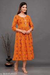 Rayon Anarkali gown with trendy gathering embroidery, three-quarter sleeves