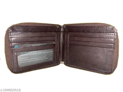 Brown PU keyring with 5 compartments, bottle opener and chip, solid pattern, free size (12cm x 10cm), made in India