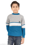 Multicolor woolen sweater for boys aged 3-12 years, colorblocked design perfect for winter wear (India)