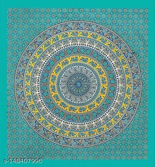 Double bed pure 100 cotton Jaipuri bedsheet, 90x100, Indian-made, 2 pillow covers included