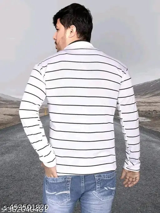 Woolen striped full sleeve t-shirt for men, warm winter wear (M, L, XL), new arrival