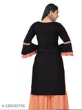 Rayon Banita Sensational Women's Kurta Set & Dupatta, embroidered net pattern, three-quarter sleeves, India origin