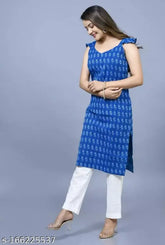 Green cotton printed kurta with butterfly sleeve design, perfect for everyday wear or special occasions. Single size options available: XS (34in bust, 42in length), S (36in bust, 42in length), M (38in bust, 42in length), L (40in bust, 42in length), XL (42in bust, 42in length). Origin: India