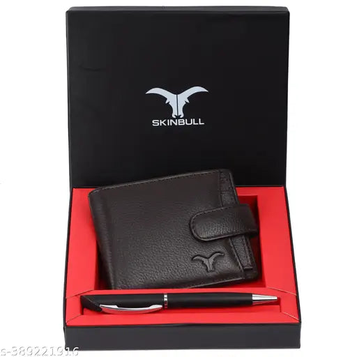 Black leather men's wallet with RFID protection, features 2 cash compartments, 5 card slots, and a coin pocket. High-quality full-grain leather wallet for men's gifts, perfect size for pockets or travel bags." (107 characters)