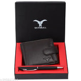 Black leather men's wallet with RFID protection, features 2 cash compartments, 5 card slots, and a coin pocket. High-quality full-grain leather wallet for men's gifts, perfect size for pockets or travel bags." (107 characters)