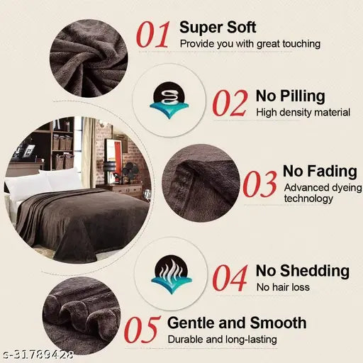 Fleece fleece blanket, single solid alluring design, free size (60x90), made in India