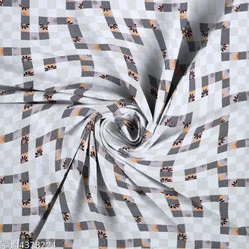 Glace cotton geometric double fitted bedsheet & 2 pillow covers, ideal for adult bedrooms