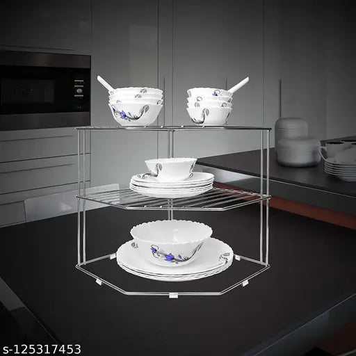 Stainless steel rack and holder, free size shelf organizer, India-made storage solution