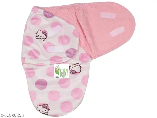 Fleece VBaby abstract printed swaddle blanket, adjustable infant wrap with velcro closure (09 months), cozy daytime nap essential