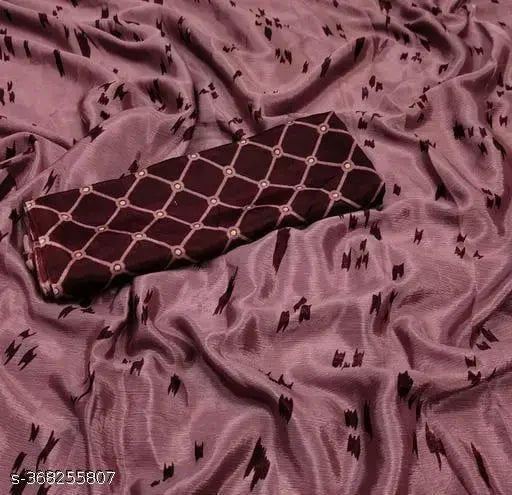 Banarasi print chiffon saree, free size, Indian handloom fashion