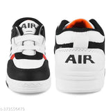 Boston 1 WHT & Grey synthetic leather boys shoe with lace-up fastening, comfortable for daily wear and play on various surfaces