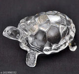 Clear crystal feng shui turtle showpiece, boosts career luck (India-made, 8cm x 3.5cm x 5cm)