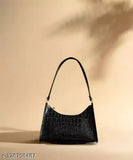 Faux leather sling bag for women and girls, textured net pattern with single compartment. Free size (L15in x W5in x H8in), made in India