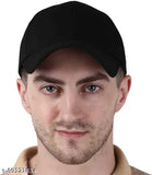 Black cotton unisex designer baseball cap, latest style and solid fabric