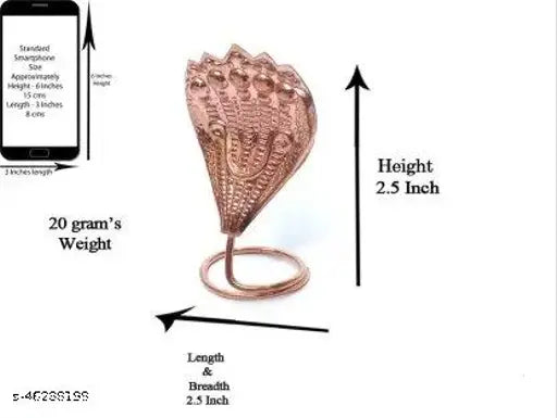 Light weight copper Shivling Naag for daily pooja mandir, perfect quality product symbolizing Lord Shiva's companionship with snakes