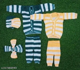 Striped wool long sleeved baby clothes, 2 pieces from Guruji Bless Trader, Indian origin
