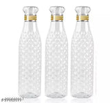 1000ML plastic crystal water bottles, pack of 3 - elegant design, ideal for daily hydration, Indian-made
