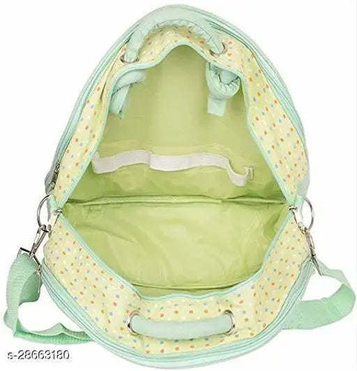 Green, stylish polyester organizer backpack for new born baby - Chinmay Kids diaper bag multi-functional & free size