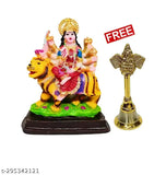 Durga Maa Murti - Polyresin handicraft god idol, 5 inch tall for Pooja room or home decor