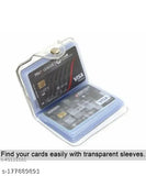 Trendy white canvas wallet card holder with PVC new lock, holds 5 compartments for ID, ATM & credit cards. Ideal for men or women's everyday essentials. Made in India