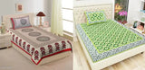Voguish stylish cotton single combo bedsheets, white with modern design, pack of 2 from India