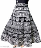 Printed cotton Jaipuri ethnic skirt, vibrant wrap-around style for women, size 42/44 inches