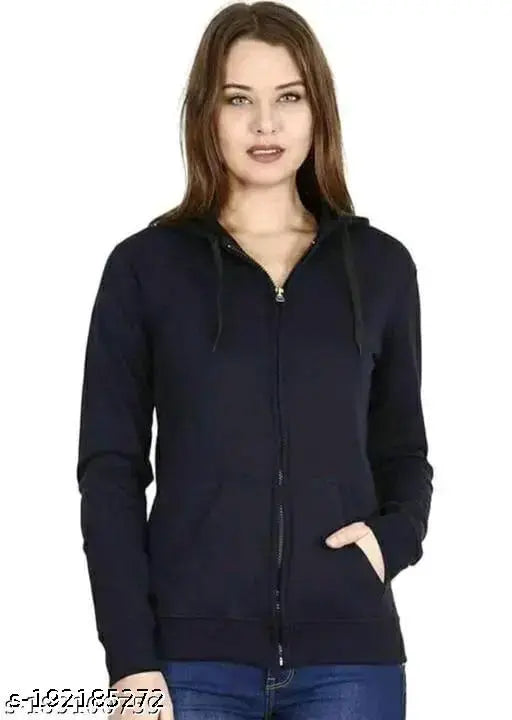 Solid polycotton chain hoodie jacket, long sleeves, S-XL sizes from STS Fashion, western winter wear