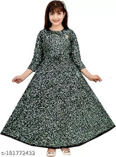 Chiffon, long-sleeved party dress for girls, solid net design from India