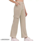 Cotton Lycra solid four-pocket pant for women, India origin