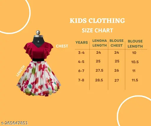 Georgette designer girl's top & skirt, sleeveless with tie-dye pattern, size 3-4 years