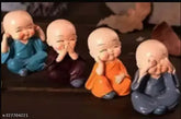 Resin 4-piece figurine set, 4 baby monks from India, decorative, 2"L x 1.5"H x 2"W