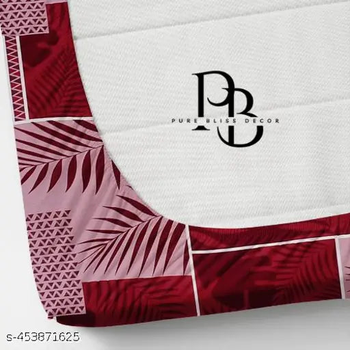 Premium cotton blend, elastic king-size fitted bedsheet with 2 pillow covers in botanical floral pattern. Ideal for summer, adult use, size 72x78 +9 inches. Made in India