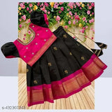 Tinkle Funky Kids Girls Lehenga Cholis - Cotton zari stitch lehengas with short sleeves, featuring intricate woven patterns, in sizes ranging from 12-18 months to 14-15 years