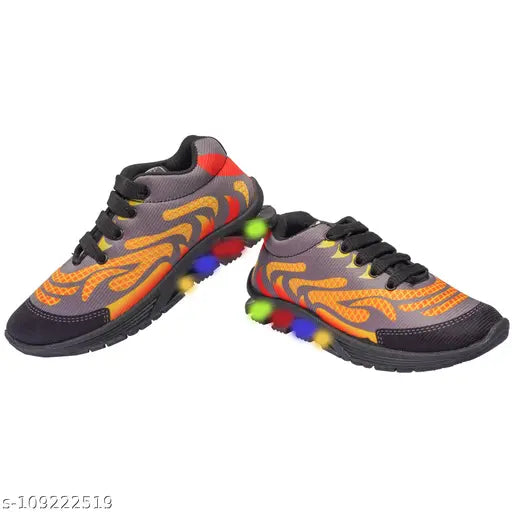 Colorblocked PVC LED Walking Shoes for Kids (5Y-13Y), breathable mesh, lightweight & comfortable, Indian origin