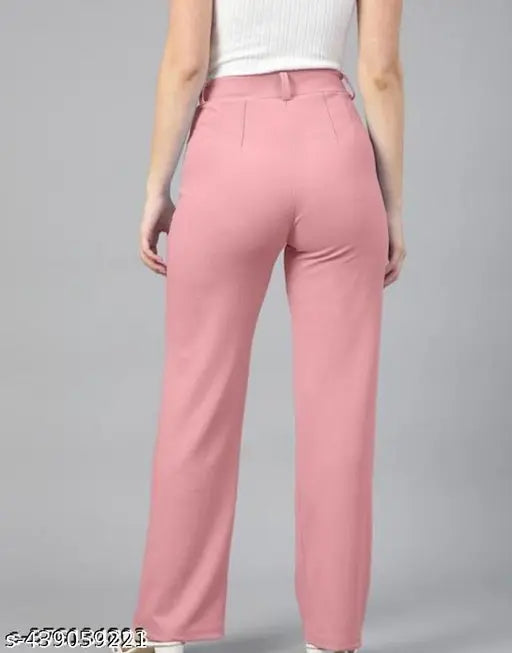 Lycra women's trousers, comfortable for casual wear - pack of 2, solid net Indian design