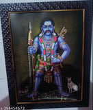 Synthetic resin 12x9-inch Indian indoor photo frame featuring Sangli Karuppu Swamy image
