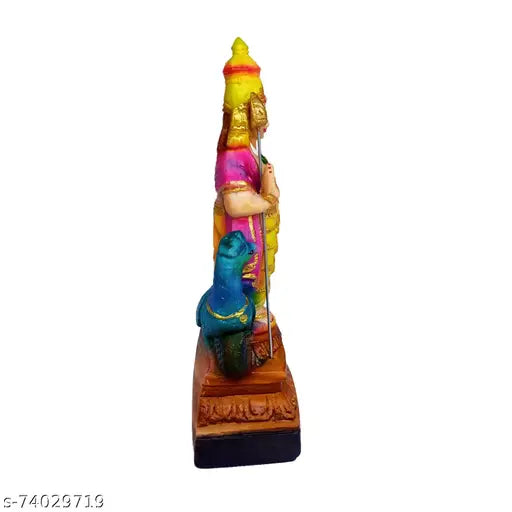 Multicolor, polymarble Murugan figurine, ornate Hindu god idol for home decor, 26x11x7 cm