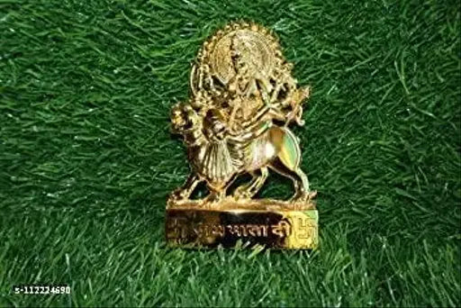 Gold-plated HaridwarDivine Durga Mata showpiece (65cm), elevates home or office decor with a touch of spiritual elegance