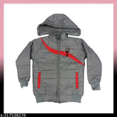 Stylish nylon winter jacket for boys, solid pattern, urban fit, perfect for cool weather (9-10 years or 11-12 years)