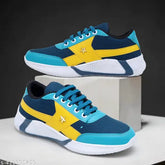 Trendy solid sole boys shoes with lace-up, printed net pattern. Ideal for smart boys aged 8.5-16 years, made in India