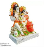 Multi-colored poly resin Lord Shiv Parivar statue, spiritual showpiece for Vastu decor, 6 inch high