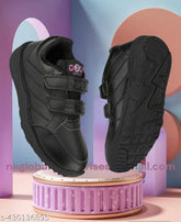 Synthetic leather Avengers-themed N2pro school shoes for kids, single pair on display with velcro fastening, ideal for ages 3-12 years. Made in India