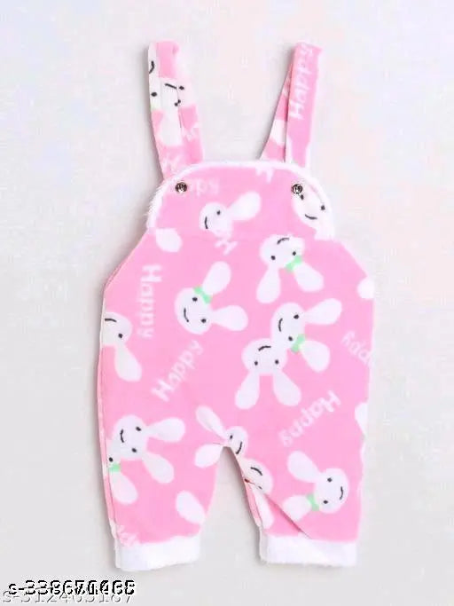 Wool printed dungaree set for warm baby winter clothes (0-3 Months), Indian origin