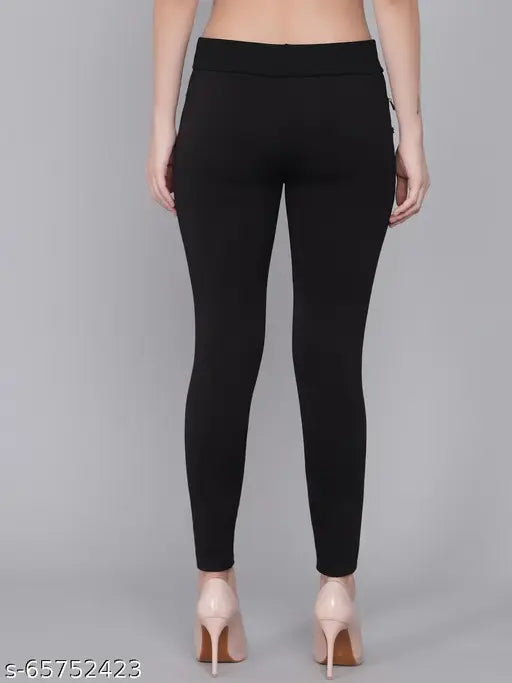 Stylish lycra jegging, solid-colored, comfortable and versatile women's wear, easily paired with tops, kurties, or dresses. Available in sizes 26, 28, 30, 32, and 34 (waist: 32in-37in, hip: 32in-37in, length: 32in-37in). Made in India