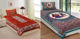 Amazing cotton printed single bedsheets set (pack of 2), high-quality 140 thread count for comfortable sleep, Indian origin