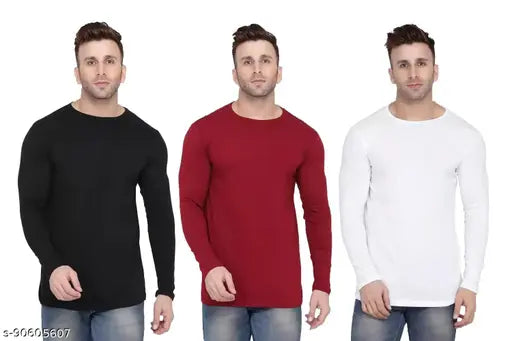 Swiftly men's long-sleeve solid cotton t-shirts, available in sizes S-XXL, made in India