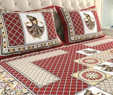 Rajasthani traditional jaipuri printed bedsheet double queen king size bedsheet with 2 pillow cover (ethnic design and fast colours)