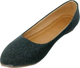 Synthetic ballerinas for women - Fashionable IND-6 belly shoes in solid color, slip-on style from India