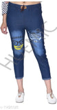 Denim printed net jeggings for women, gorgeous and fabulous. Made in India (size 26/28/30/32/34)