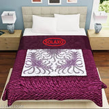 Purple polysatin net Jaipuri silk hand block printed designer Rajai comforter, warm, cosy, and lightweight for everyday use